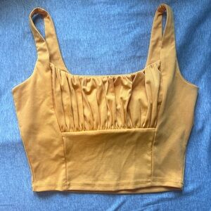 Ruched Cropped Tank Top